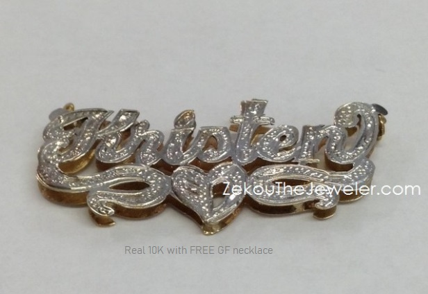 Real 10K 3D Name Plate with free chain #13